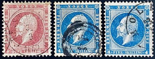 Francobolli norvegia skilling - francobolli,